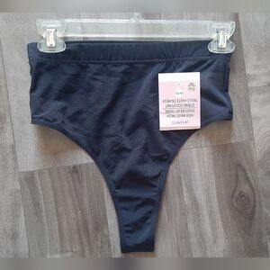 LA Express High Waisted Shapewear Thong Black Size Small